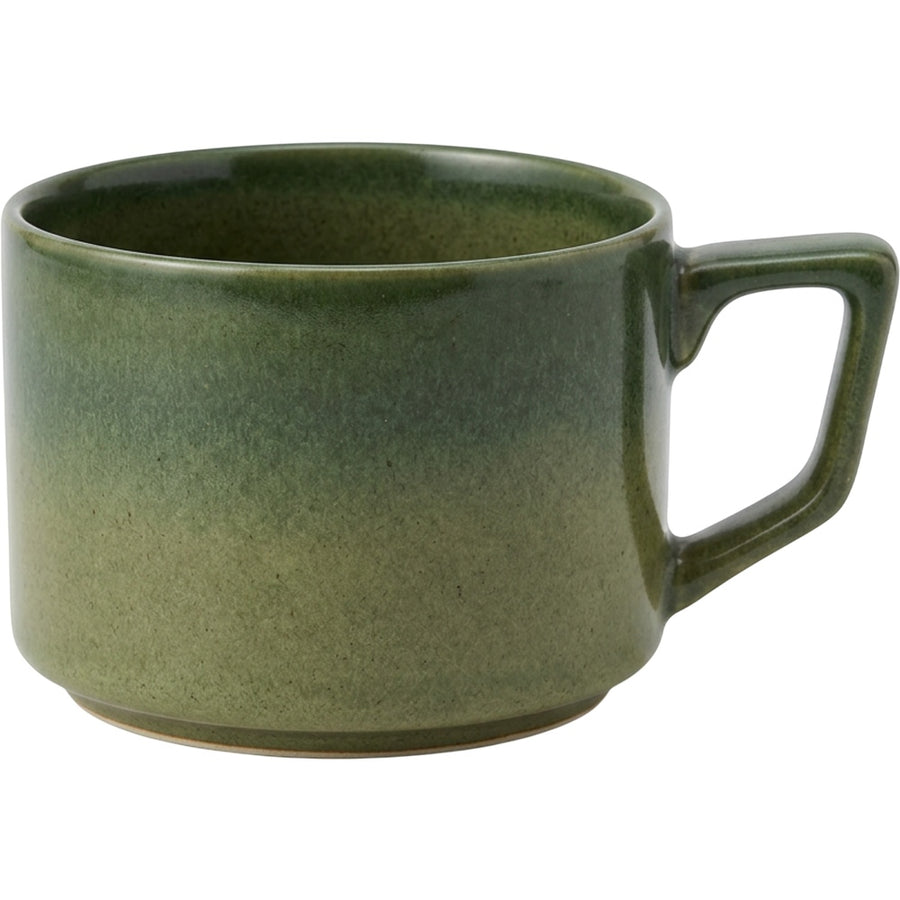 Vaid Reactive-Glaze Wide Ceramic Mug 14 fl oz Moss Green