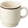 Vaid Stackable Diner Ceramic Mug 12 fl oz Cream with Brown Band - Product view