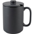 Vaid Tall Stoneware Coffee Mug with Ceramic Lid 15 fl oz Charcoal - Product view